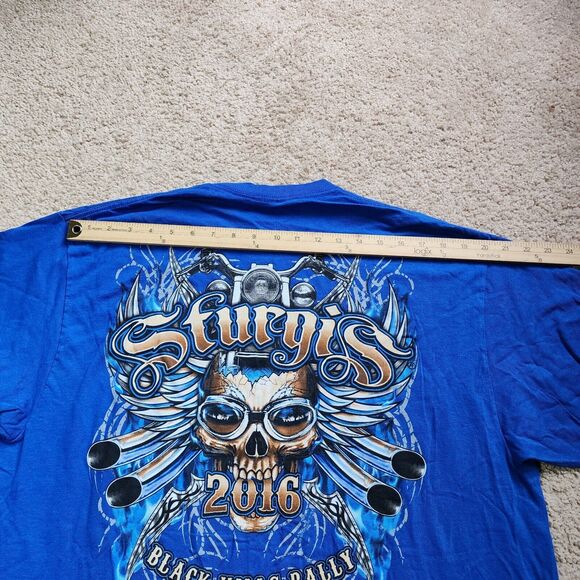 Sturgis Shirt Black Hills Motorcycle Rally 2016 Blue T-Shirt Mens XL - Picture 9 of 10